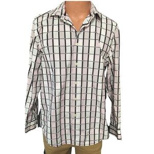 Tommy Bahama Denim Plaid Button Shirt  Mens Large Long Sleeve Cotton Casual